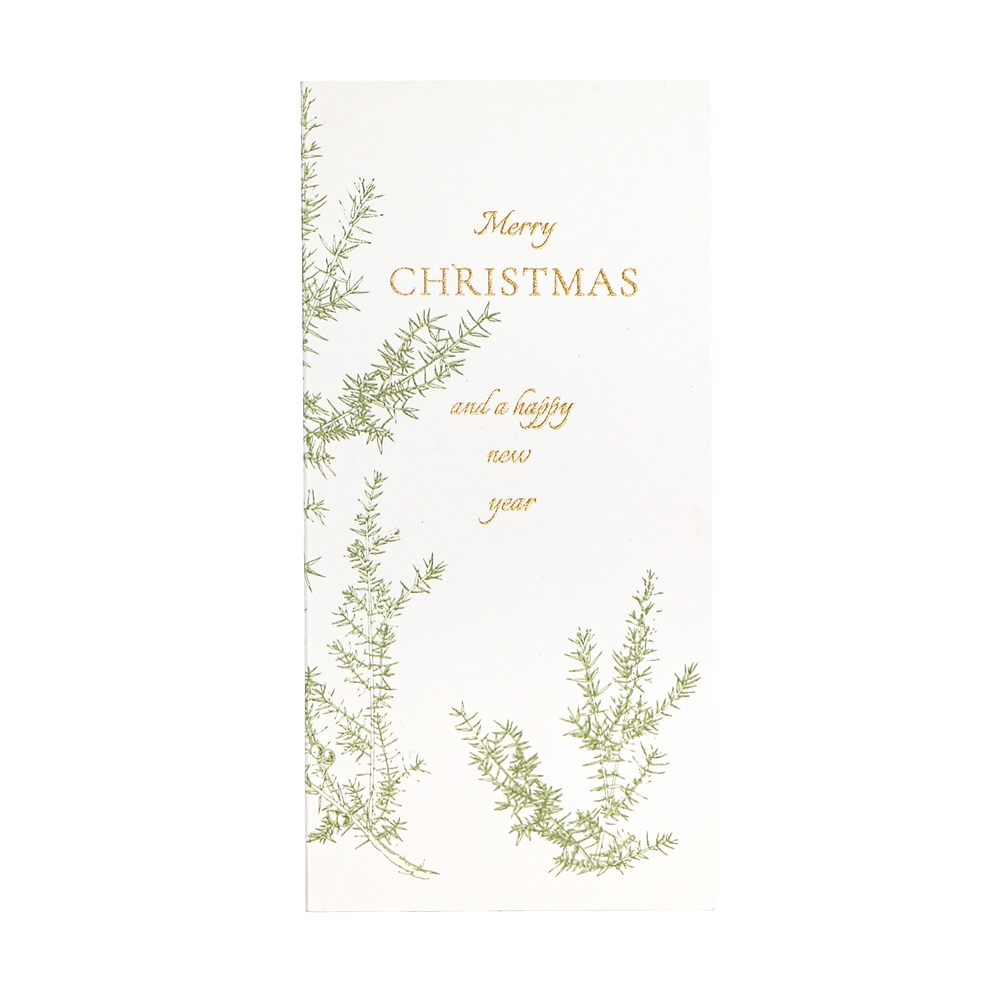 Dorothee Lehnen Briefkarte Xmas Wacholderkranz, handgedruckt, DIN lang von Dorothee Lehnen    