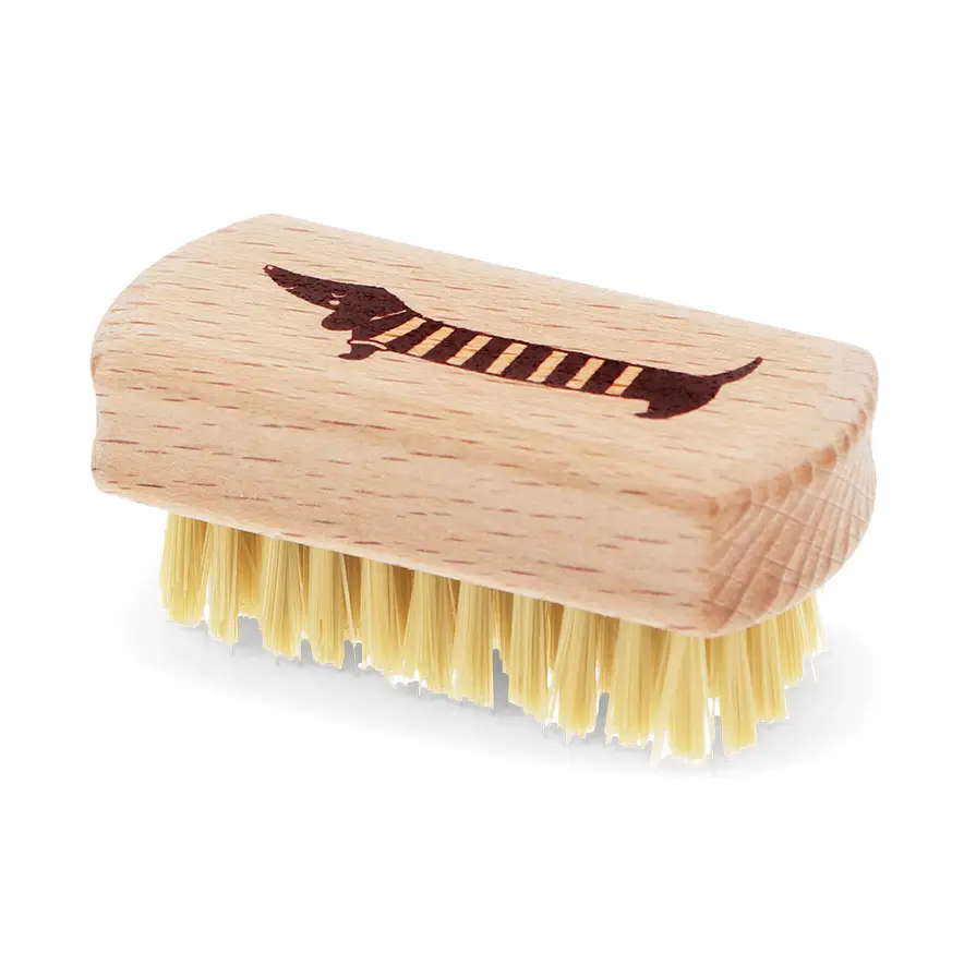 Mini-Holz-Nagelbürste - Dackel