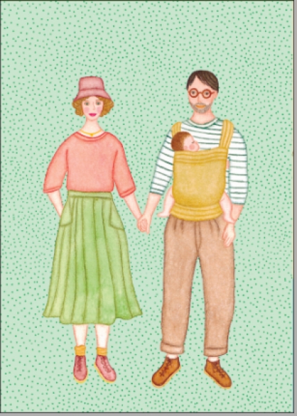 Postkarte Family von ask a duck  