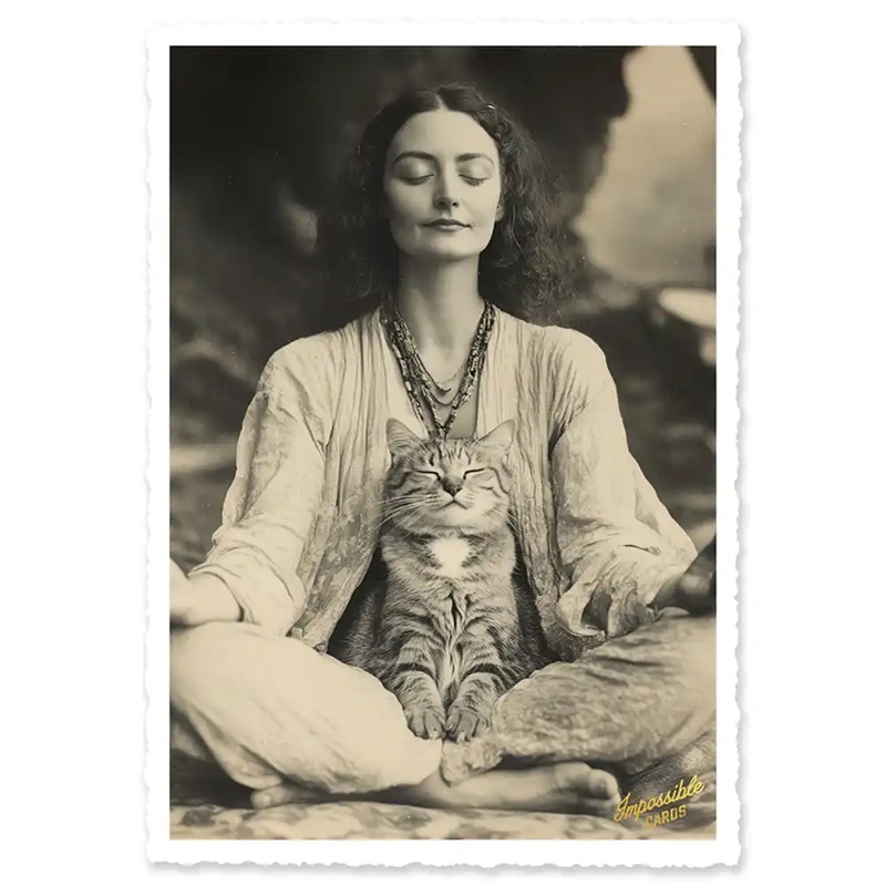 Impossible Card Postkarte *Yoga Katze