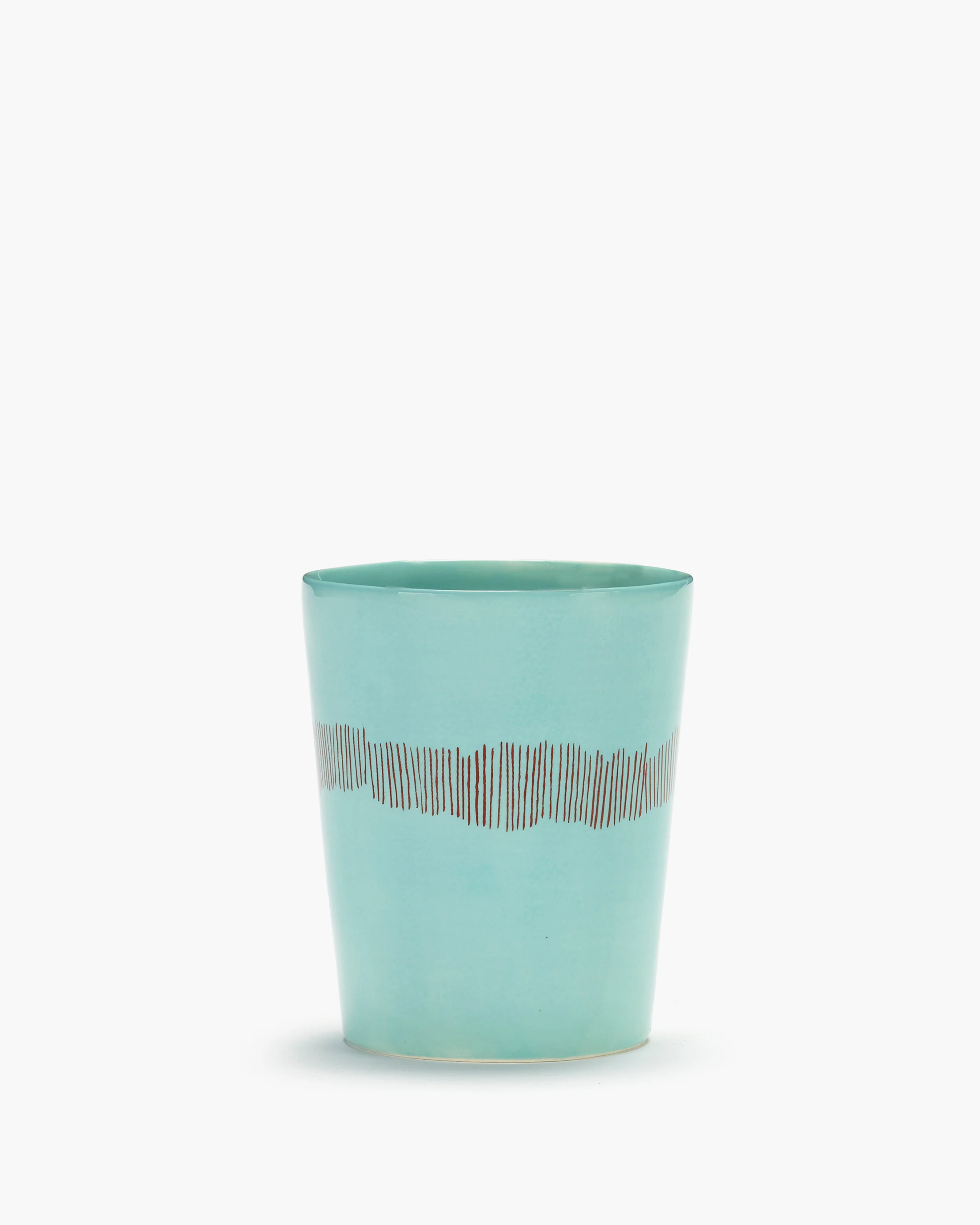 Ottolenghi Teetasse 33cl azurblau - rote Streifen Feast