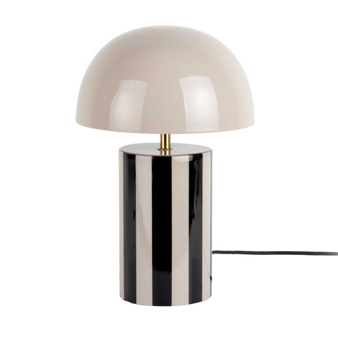 Tischlampe Rayado, Streifen Schwarz-Beige , Höhe ca. 34 cm, D. ca. 25 cm