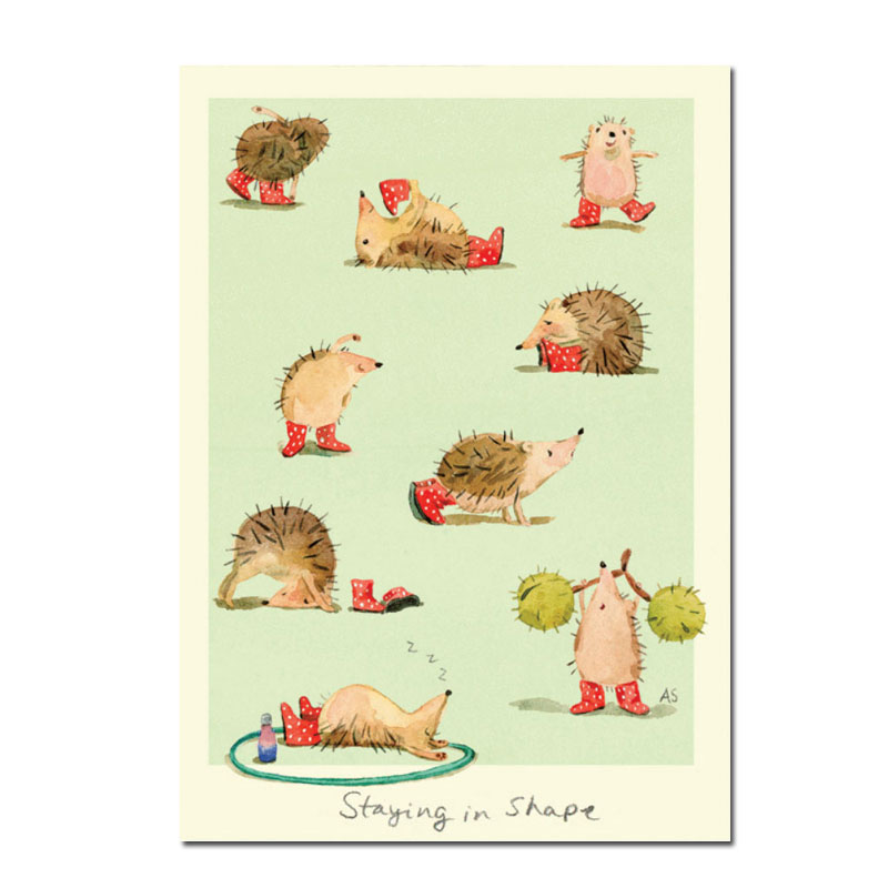 Two Bad Mice Doppelkarte "Staying in Shape " von  Anna Shuttlewood, Igel