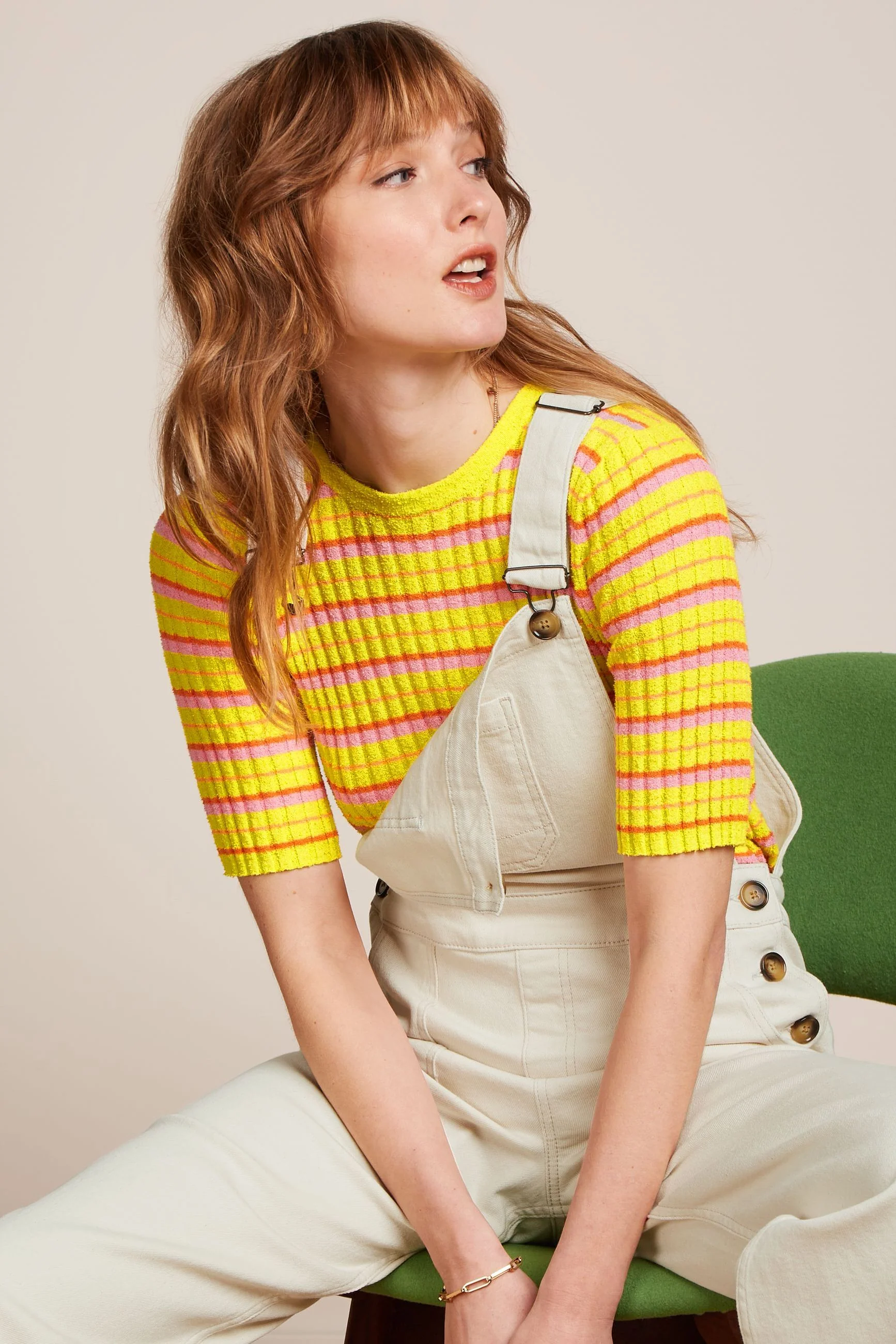 % King Louie Agnes Rib Top Sunny, Farbe: Neon Yellow - Sunny