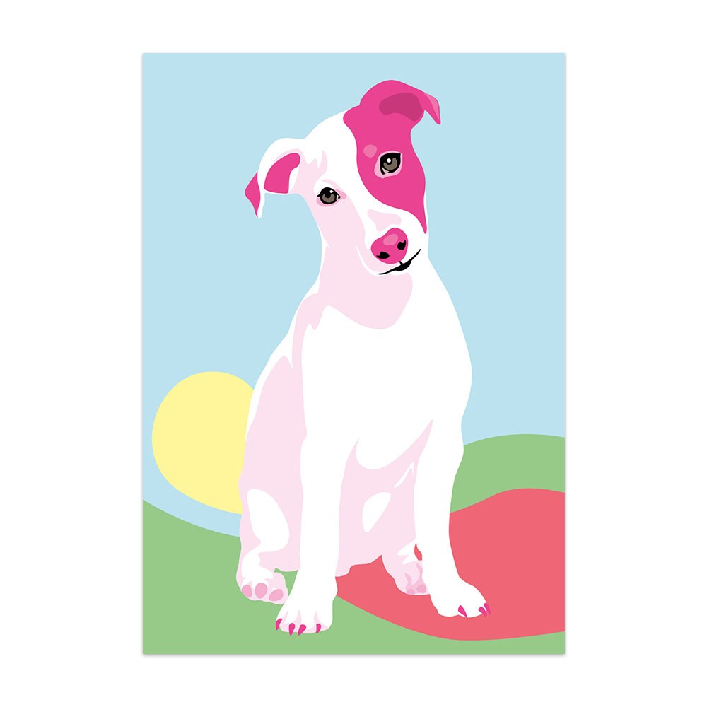 Postkarte  Jack Russel, Neon von Limoncella