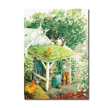 Postkarte Inge Löök "Geräteschuppen im Garten"  Löök Postkarte Garten