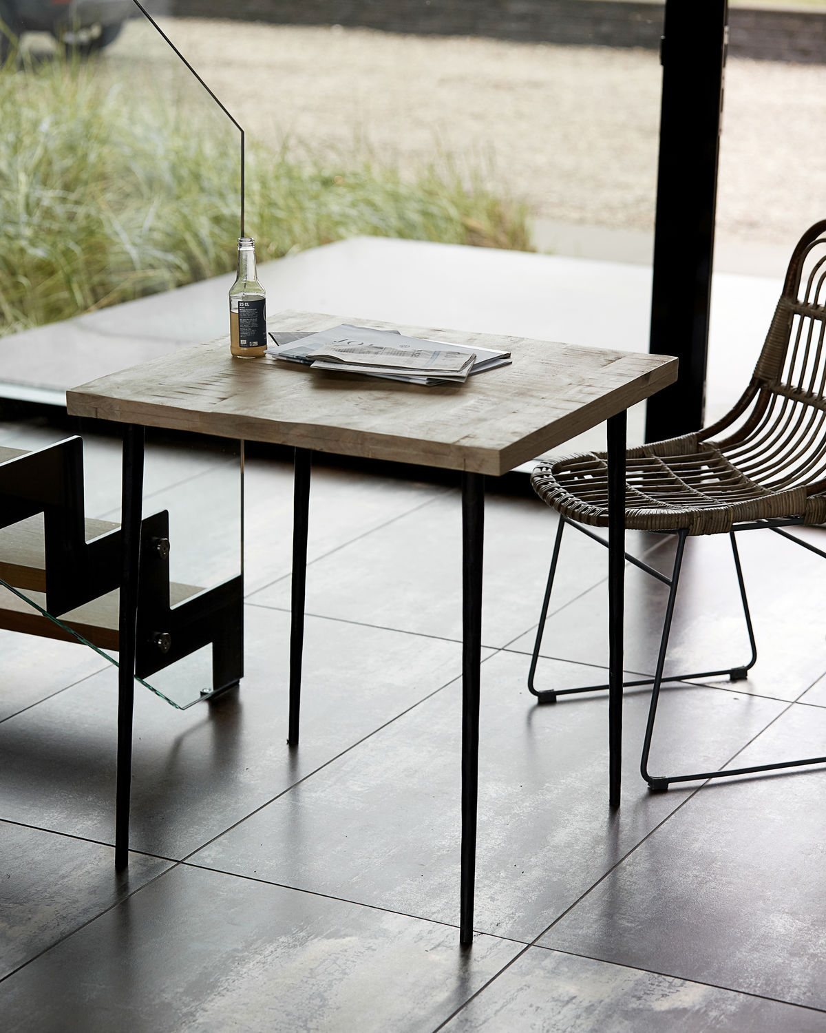 % Tisch, Slated, Eisen von house doctor, l: 70 cm, w: 70 cm, h: 76 cm