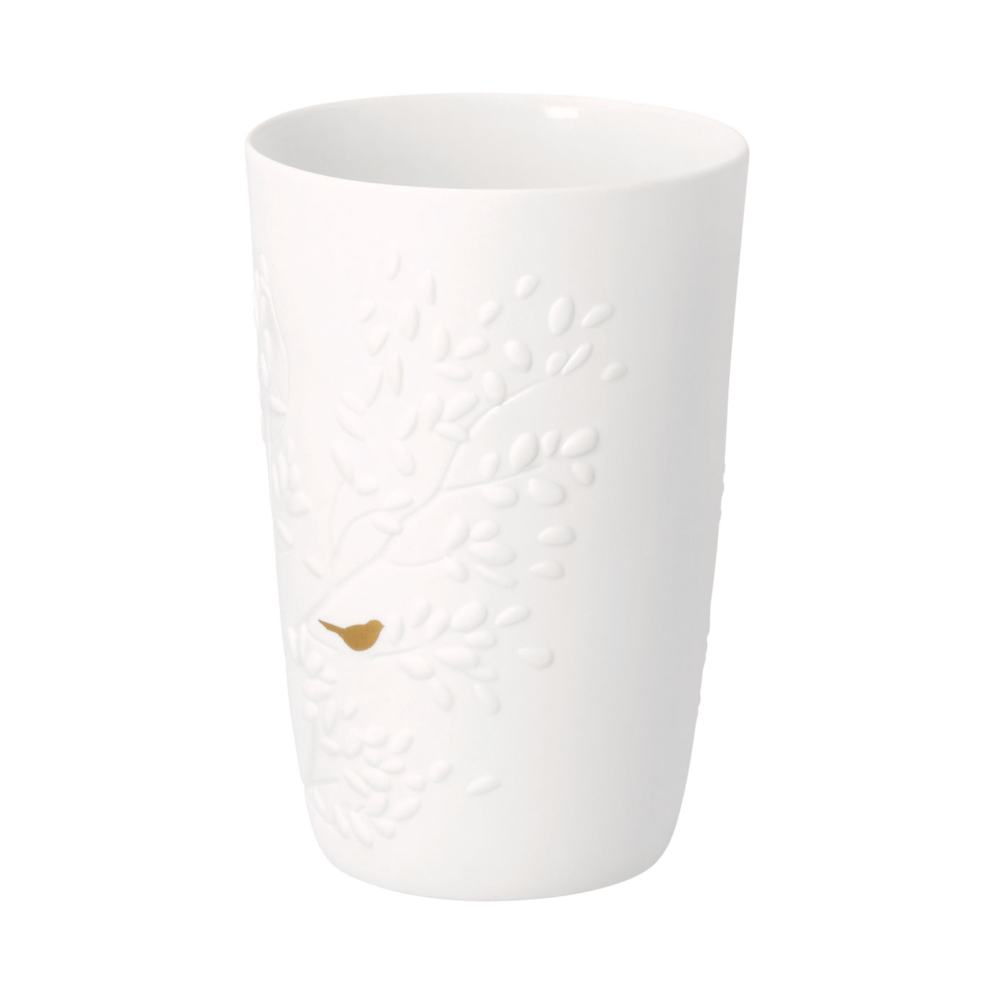 Räder Vase "Goldvögelchen", Porzellan, Höhe 13,5 x D. 9,3 cm