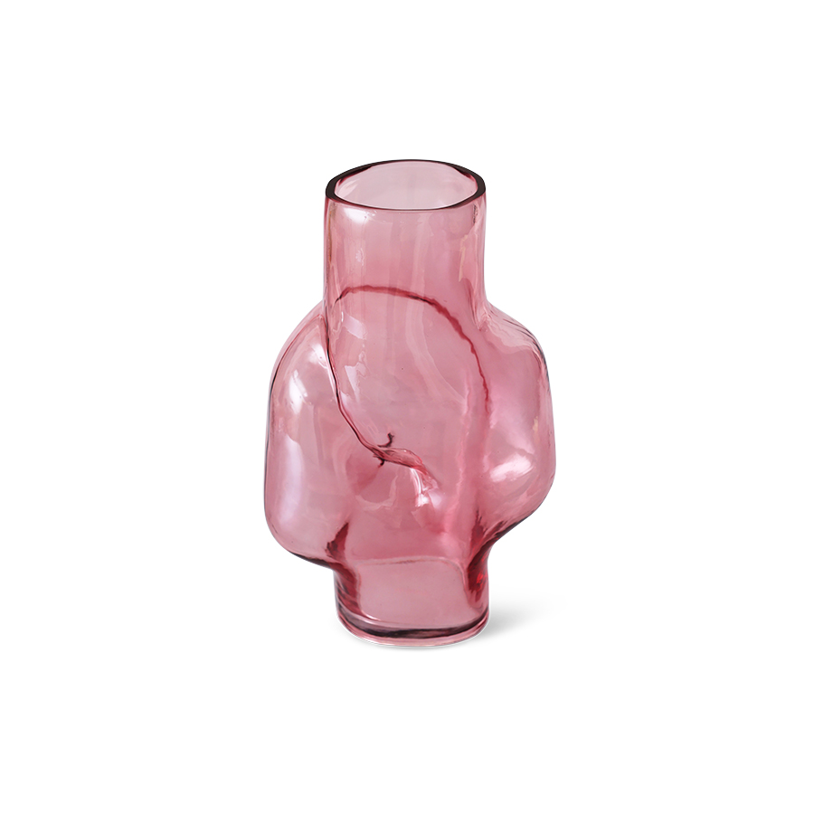 HKliving Gleam glass high vase rose, ca. 32 cm