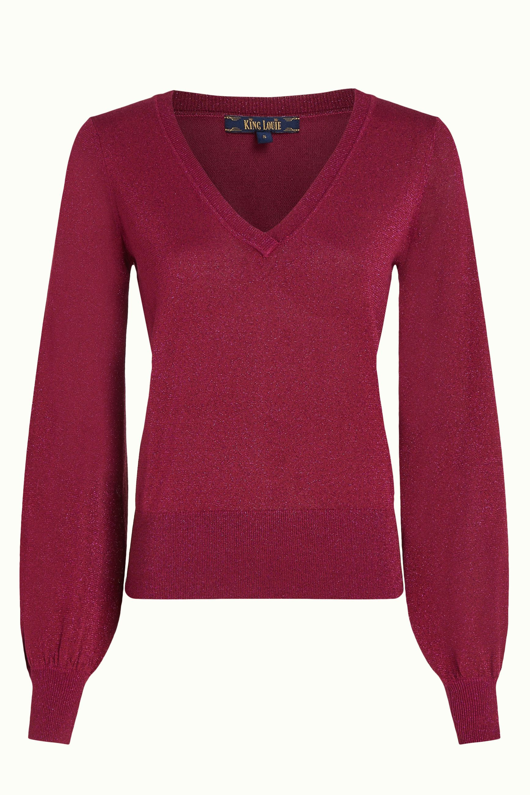 % King Louie Pullover V Neck Bellsleeve Spiro, Farbe: Wild Fuchsia, Größe L/40