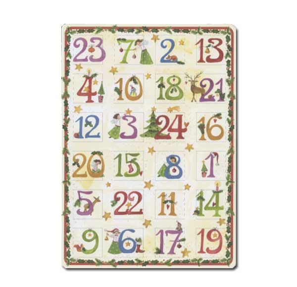 Adventskalender Karte A5 zum Aufstellen "Weihnachtliche Zahlen" 