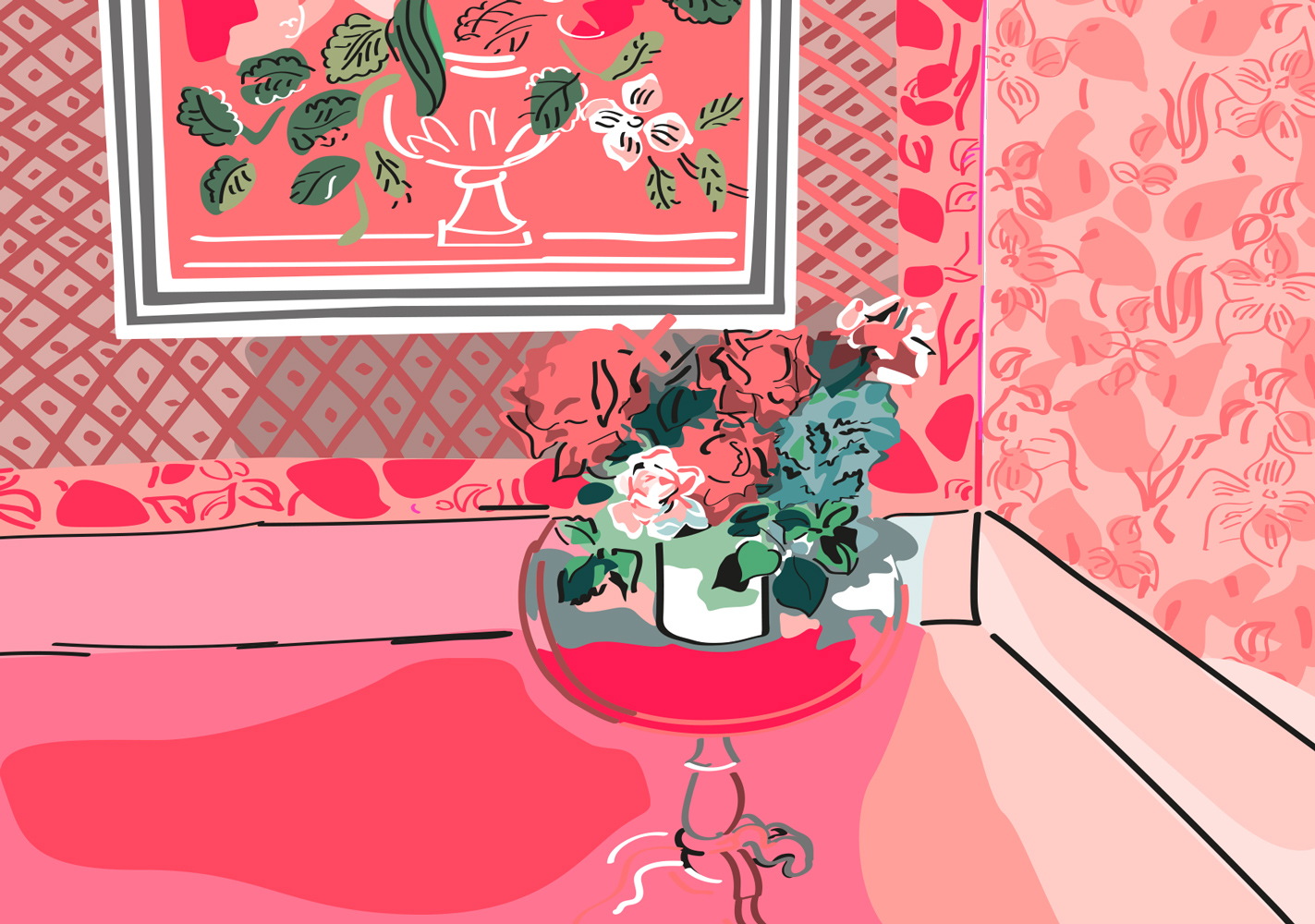 % Postkarte Trente ans ou la vie en rose - Dufy neon,  museum art