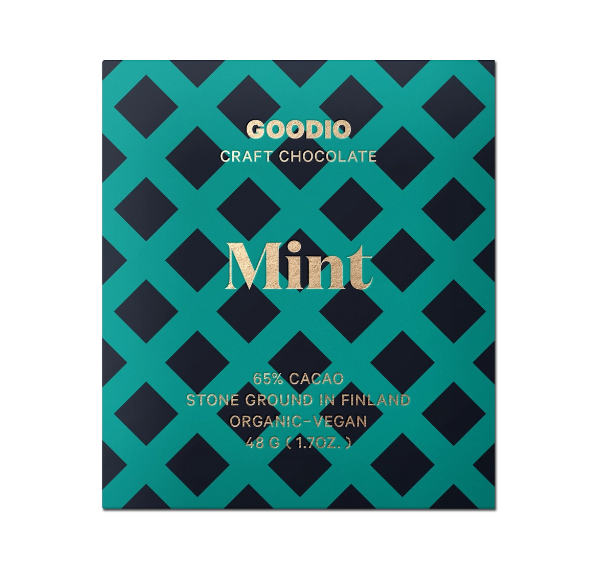 GOODIO Schokolade MINT,  MINZE 65% (BIO) VEGAN aus Finland, 48 g 