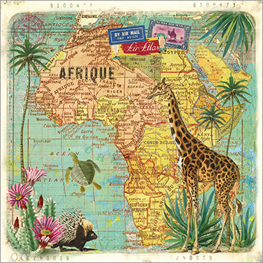 Papierservietten "Travel to Africa"Afrika, 33 x 33 cm  von PPD   