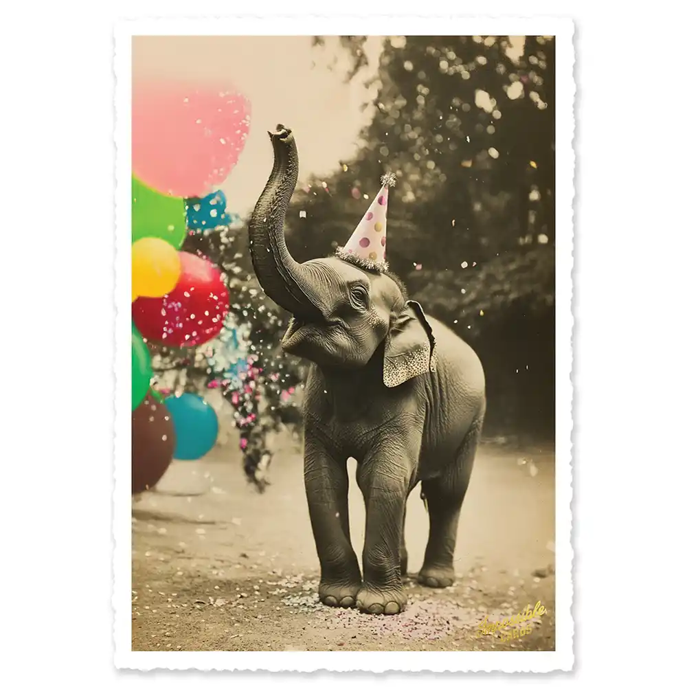 Impossible Card Postkarte Party Elephant