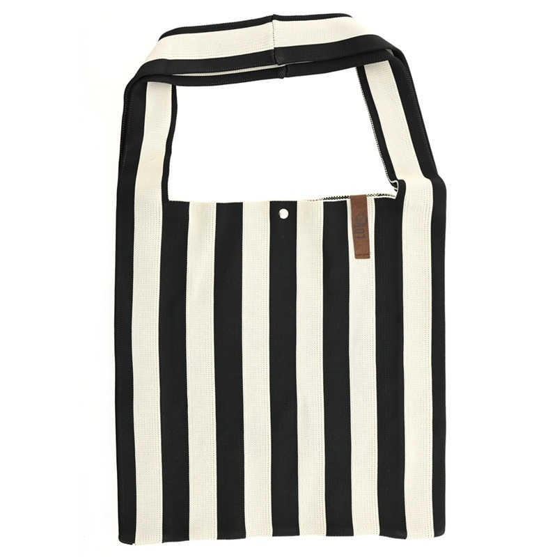 LOT83 Shopper Lois 56, Streifen Schwarz-Creme, ca.  45 x 35 cm