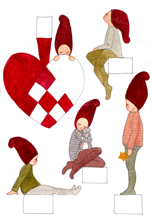 Tall Hat Tales Bastelset Nr. 5 "Krabbelnde Elfen mit Herz" aus Papier von Tall Hat Tales aus Dänemark