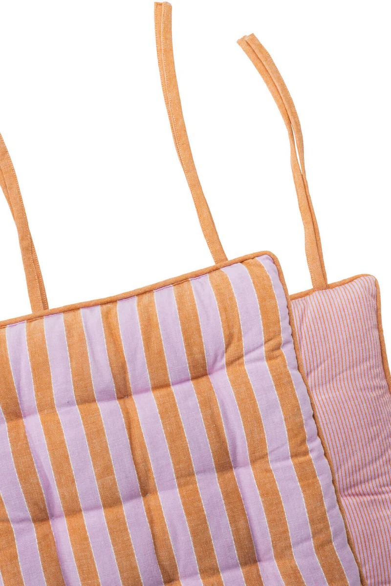 Sitzkissen VIVID LINES, Orange,  ca.50 x 50 cm, Baumwolle (bio), GOTS-zertifiziert , Streifen  