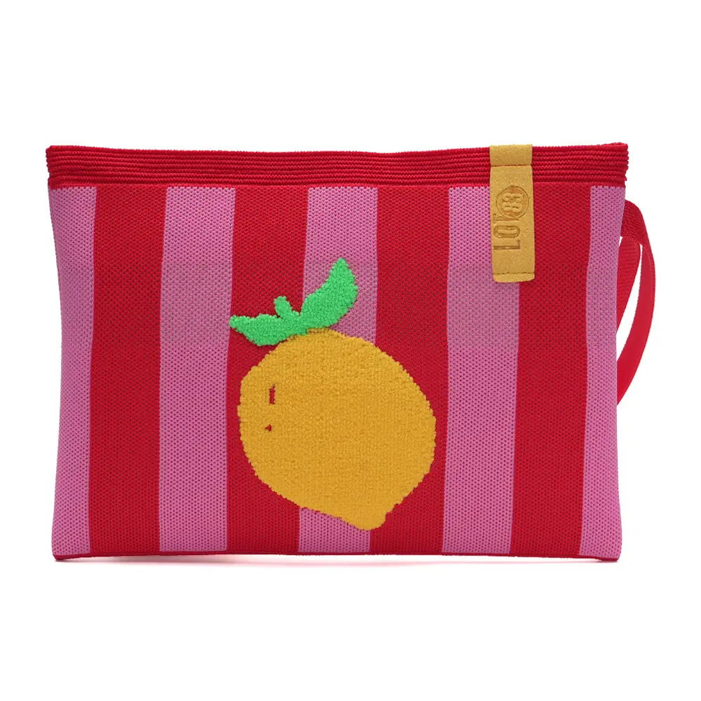 LOT83 Tasche Billie 08, Zitrone, Streifen Rot-Rosa