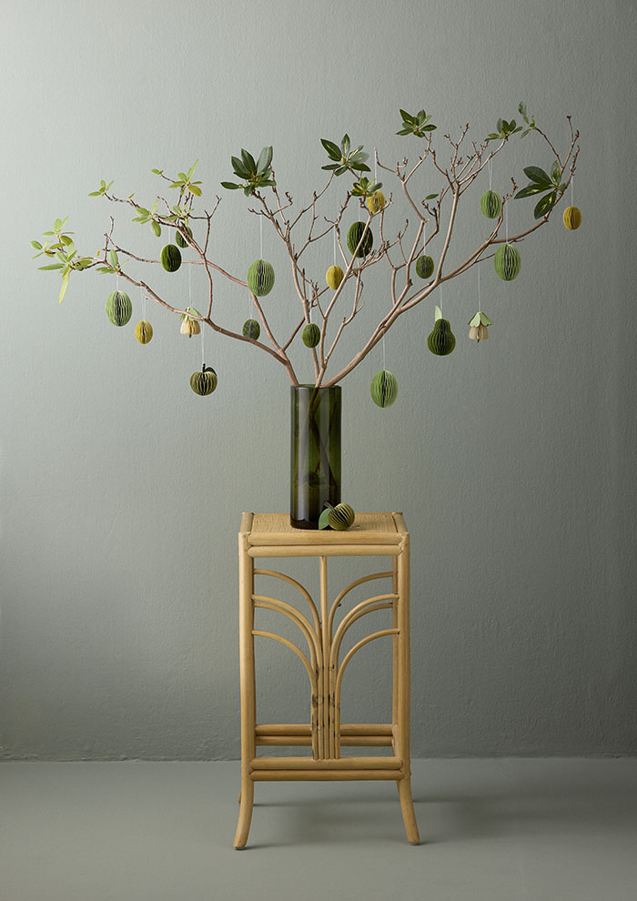 Bungalow Papier- Eier Swirl HONEY XS , 6er Set, H. ca. 5 cm , Ostereier, Paper Eggs Swirl Ivy XS S/6pcs 