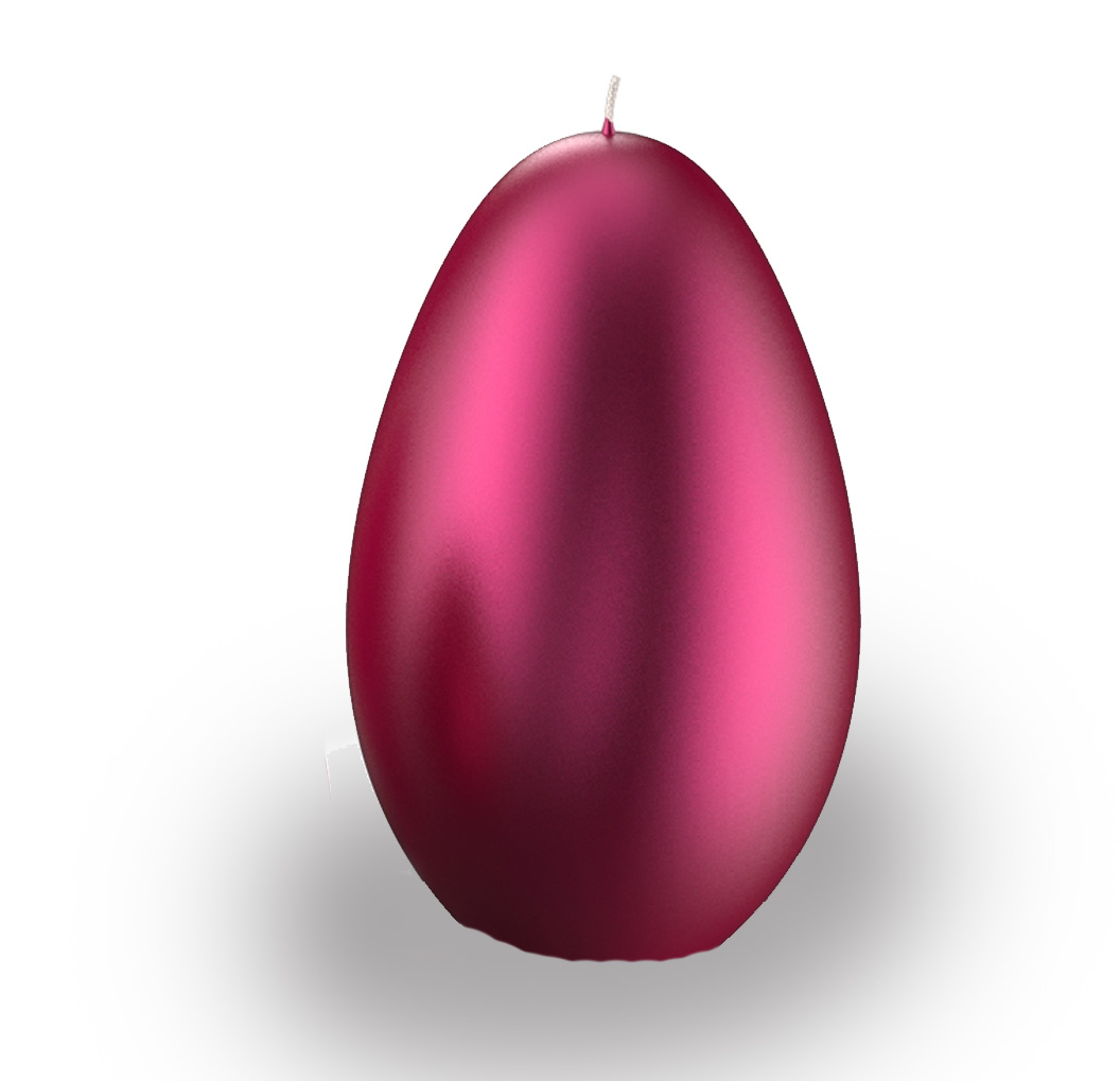 Engels Kerzen Eierkerze XL SONDERLACK,  Höhe ca. Ø14 H20 cm, Farbe: Pink Metallic