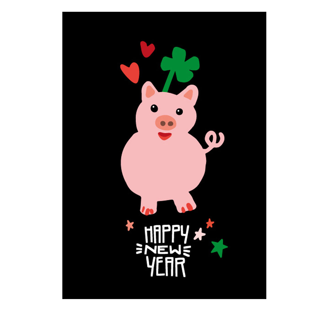 Postkarte Happy New Year, Silvester, Neujahr von illi