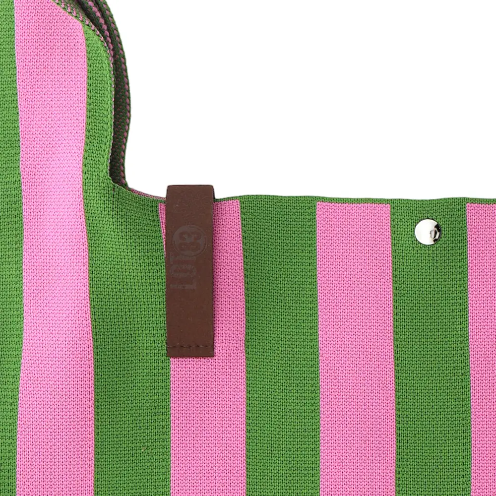 LOT83 Shopper Lois 03, Streifen Grün-Lila, ca.  45 x 35 cm