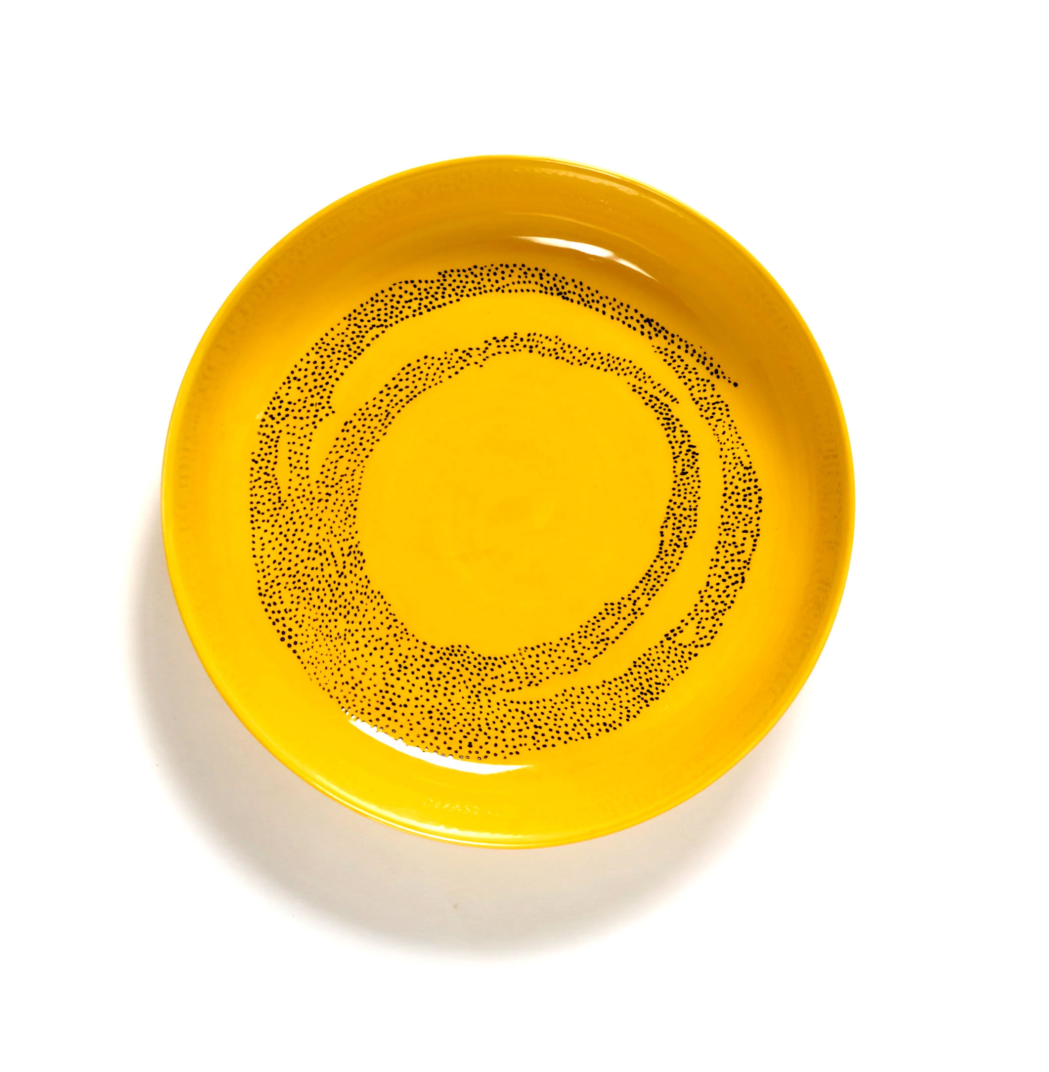 Ottolenghi Tiefer Teller gelb - schwarze Punkte Feast, D.22 cm