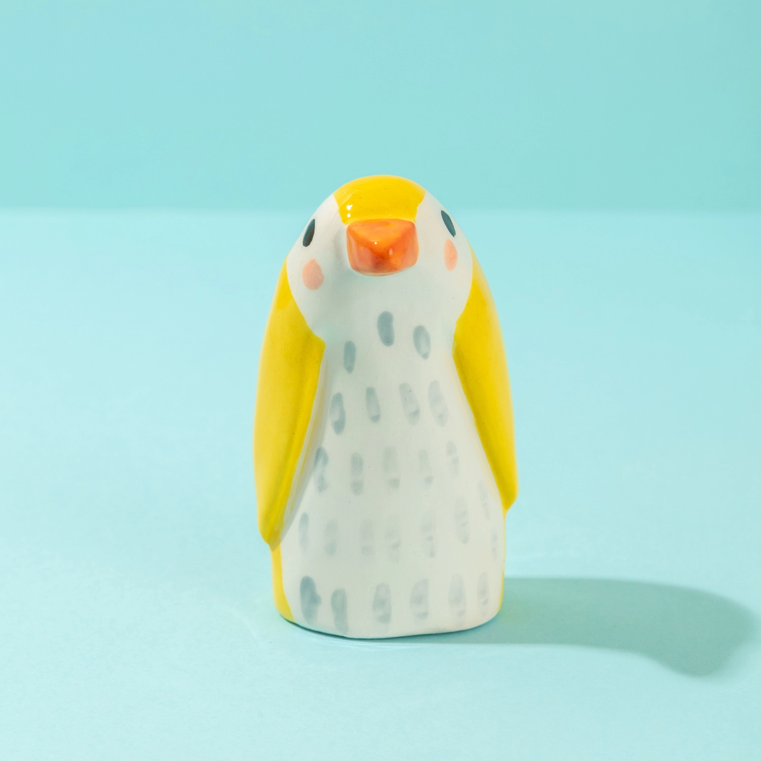 Ana Seixas Mama-Pinguin Gelb aus Portugal, Keramik ca. 585 cm, Handgefertigt  