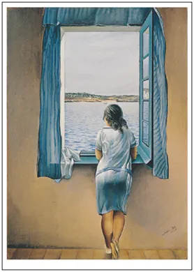 Postkarte Salvador Dali "Frau am Fenster/ Figura en una finestra, 1925 "    Kunst