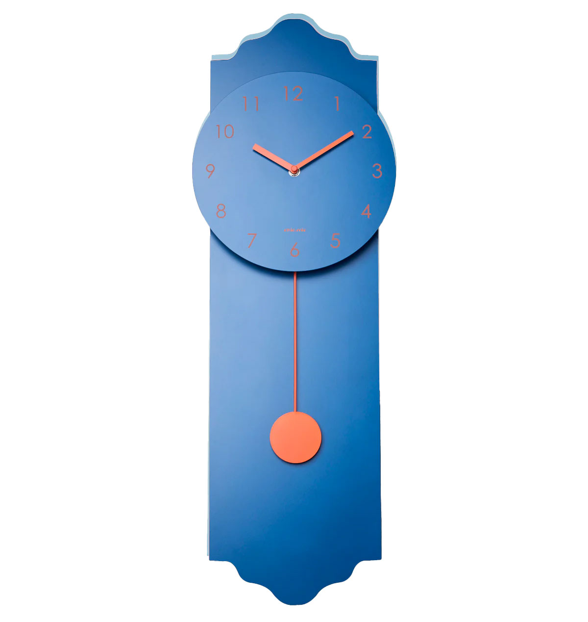 Moderne Pendeluhr, modern pendulum clock - time flies, blau