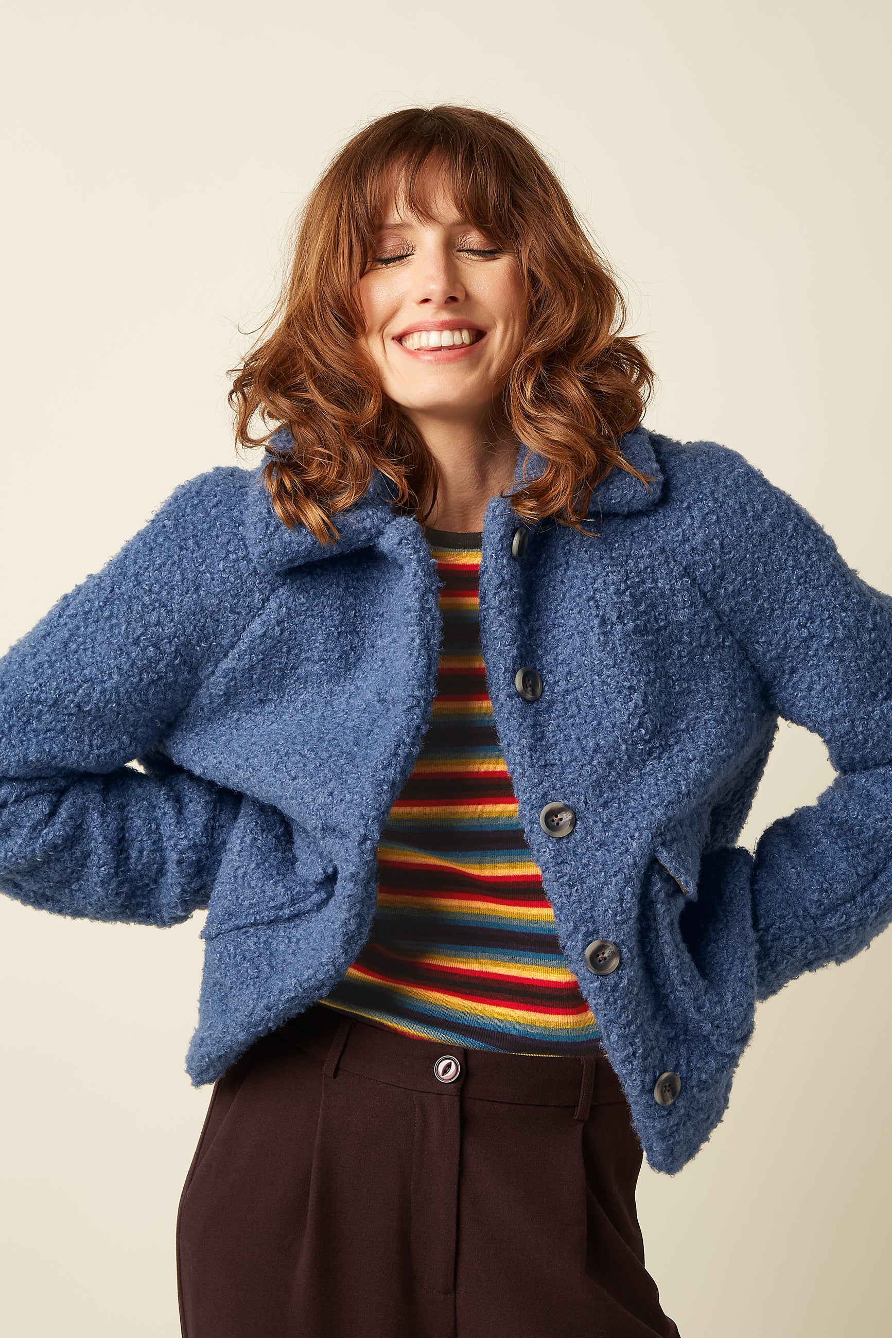 King Louie Jacke Sylvie Jacket Chopsui, Farbe Horizon Blue - Chop Sui