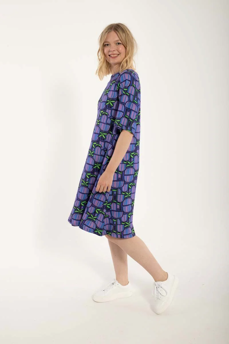 % Danefae Danesymfoni Interlock Dress, Kleid , Navy GERMANITE %