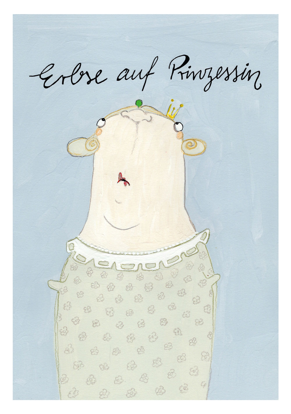 Postkarte kittiekatstudio "Erbse auf Prinzessin" von kittiekatstudio  