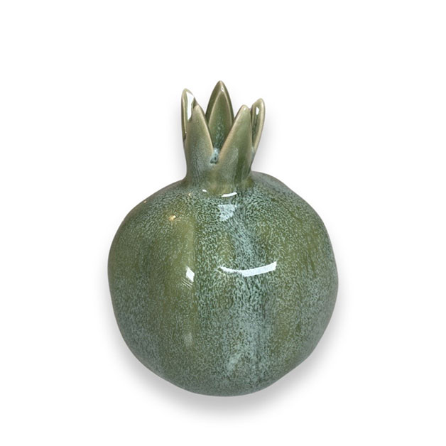Granatapfel Vase grün, Keramik, Small, ca. 9 x 11 cm 