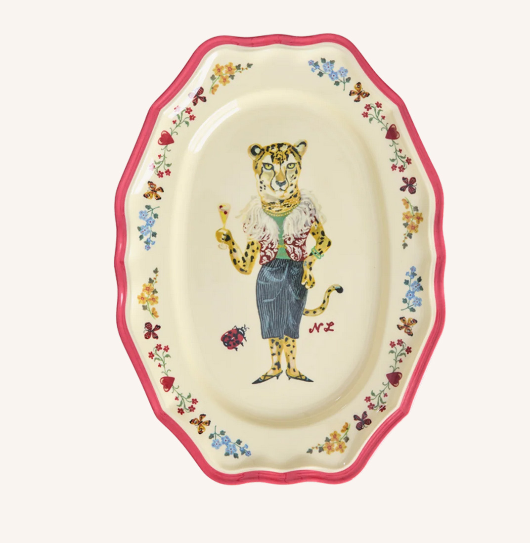Rice Melamin Kleine Vintage Servierplatte - Nathalie Lété Vol. 2 Print, ca. 19  x26 cm