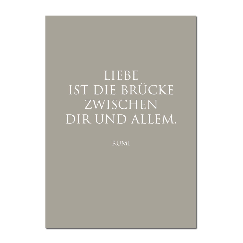 Wunderwort Postkarte "Liebe ist die Brücke…" Rumi