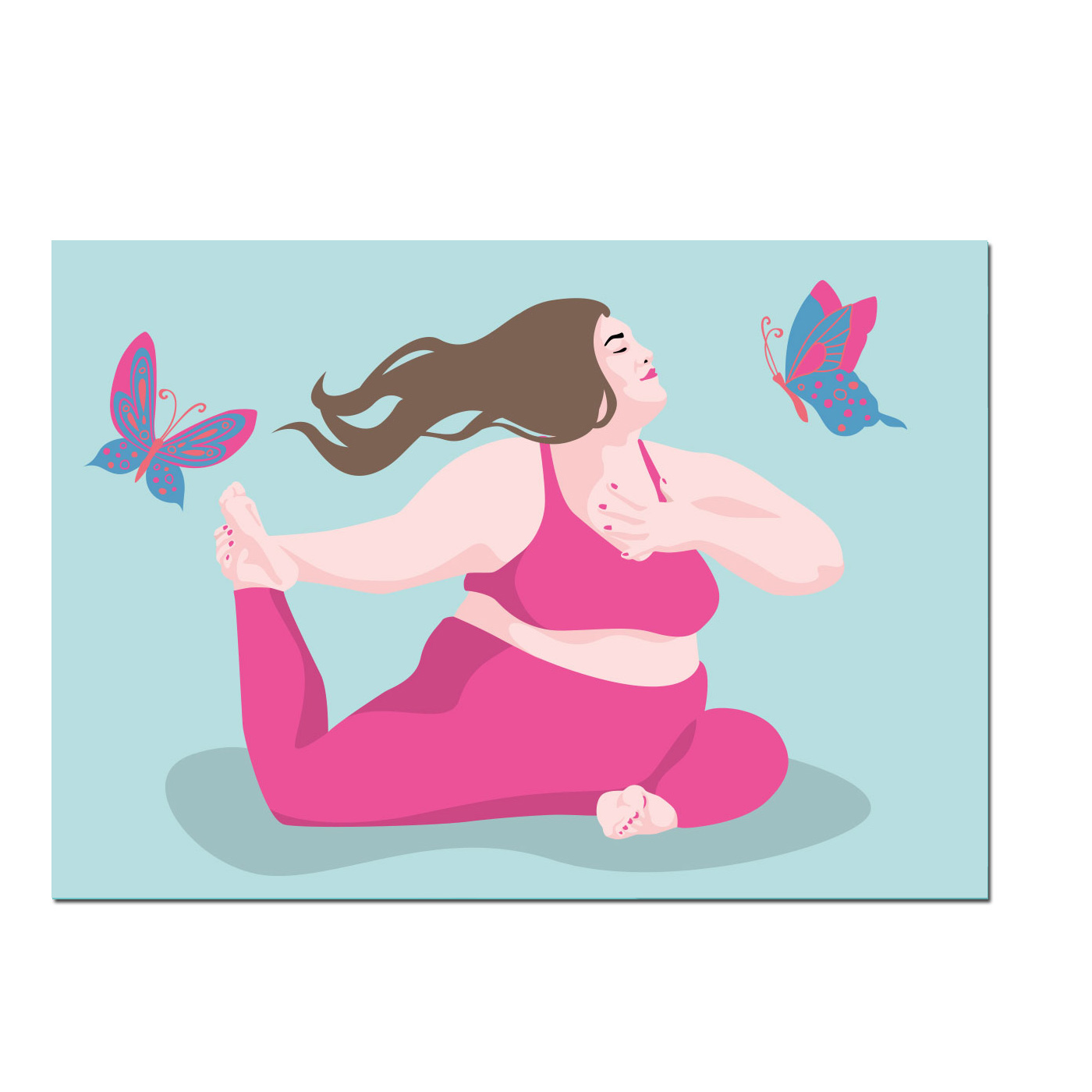 Postkarte Yoga – Frau, Schönheit und Anmut , neon, von happiness  