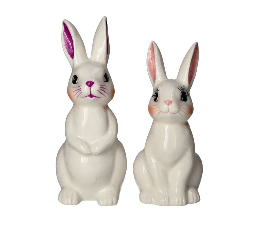 % Mignon, Deko Hasen im 2er Set, weiß,ca. 15 cm