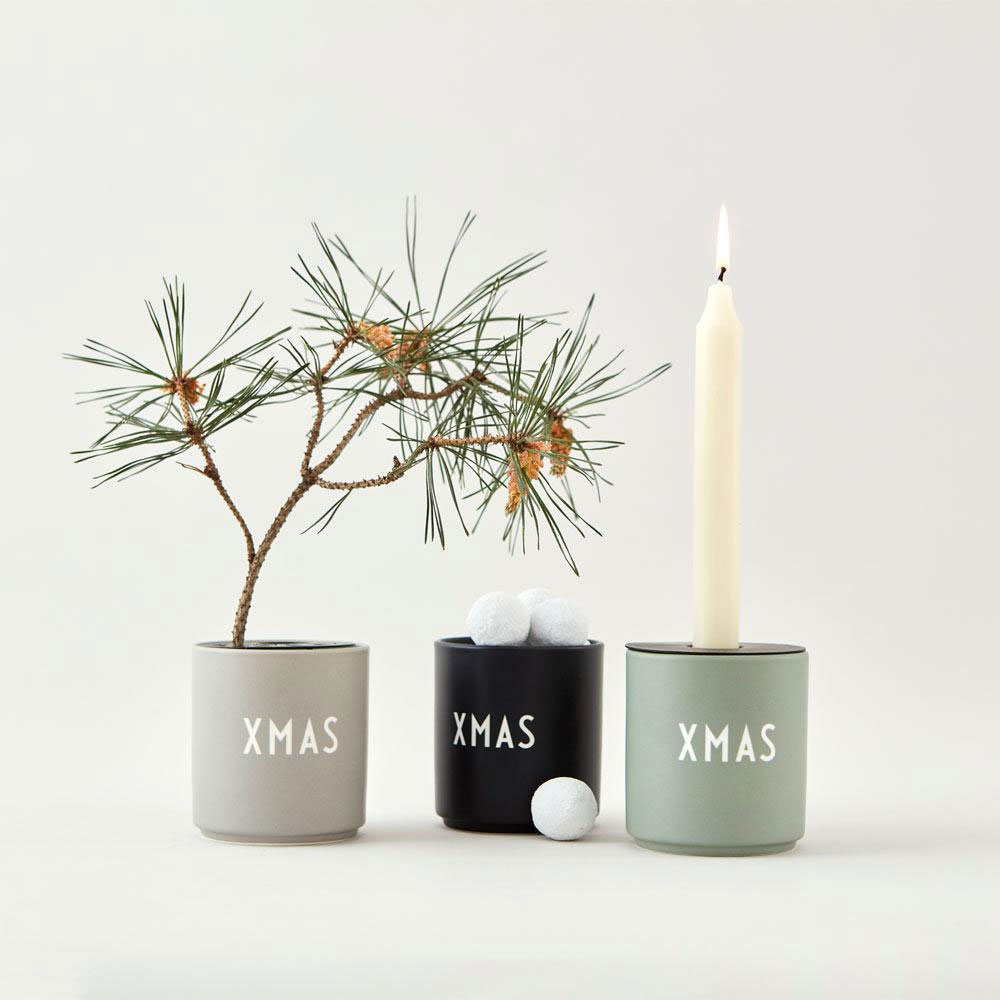 Design Letters Favourite Cup  XMAS , Becher Porzellan, Farbe: grau