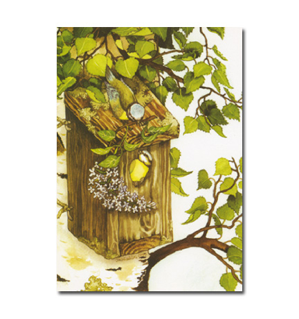 Postkarte "Meisen an Vogelhaus" Postkarte von Inge Löök   