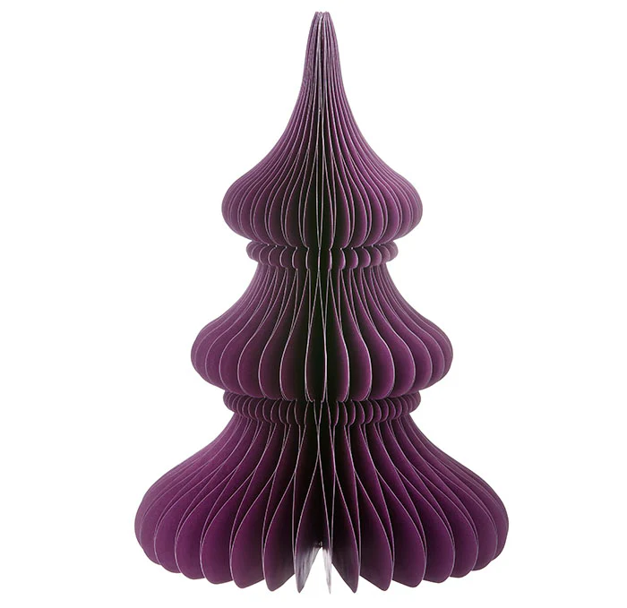 Bungalow Honeycomb Tannenbaum Noble, ca. 30cm Plumt von Bungalow, Papier, Honeycomb Tree Noble H30cm Plum