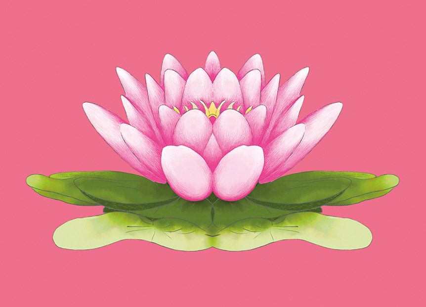 Postkarte Lotusblüte von m-illu, Yoga