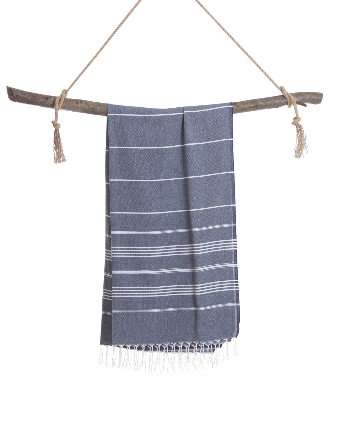 % Strandtuch IPANEMA, Hamamtuch in Geschenkbox, Dunkelblau, recycelte Baumwolle, ca.  180 x 100 cm von TOWEL TO GO