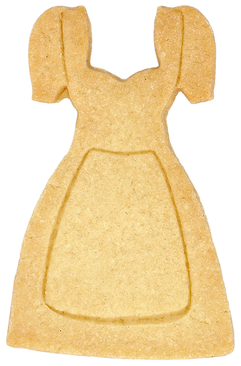 Ausstecherle Dirndl  9 cm, Edelstahl von Birkmann, mit Innenprägung, Prägeausstecher, Ausstechform  