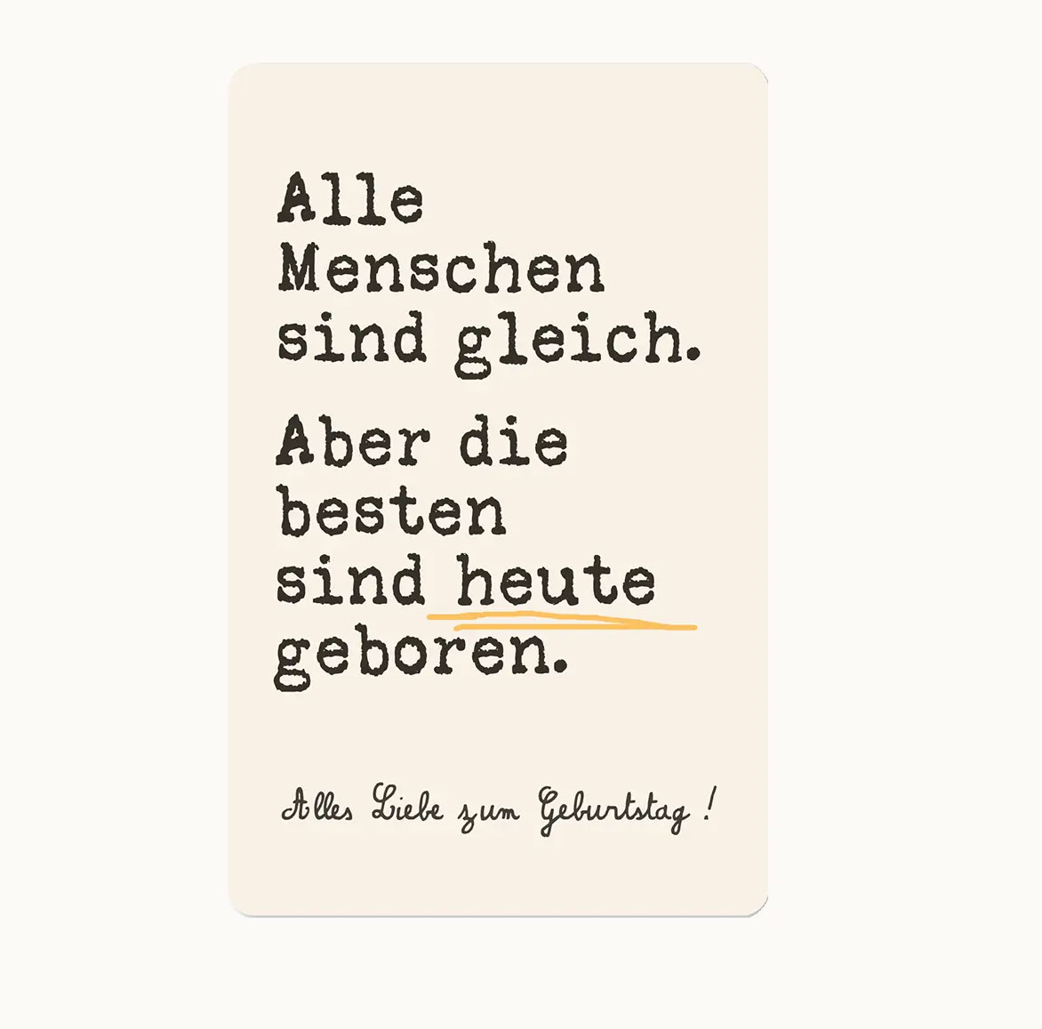Lunacard Postkarte Alle Menschen sind gleich