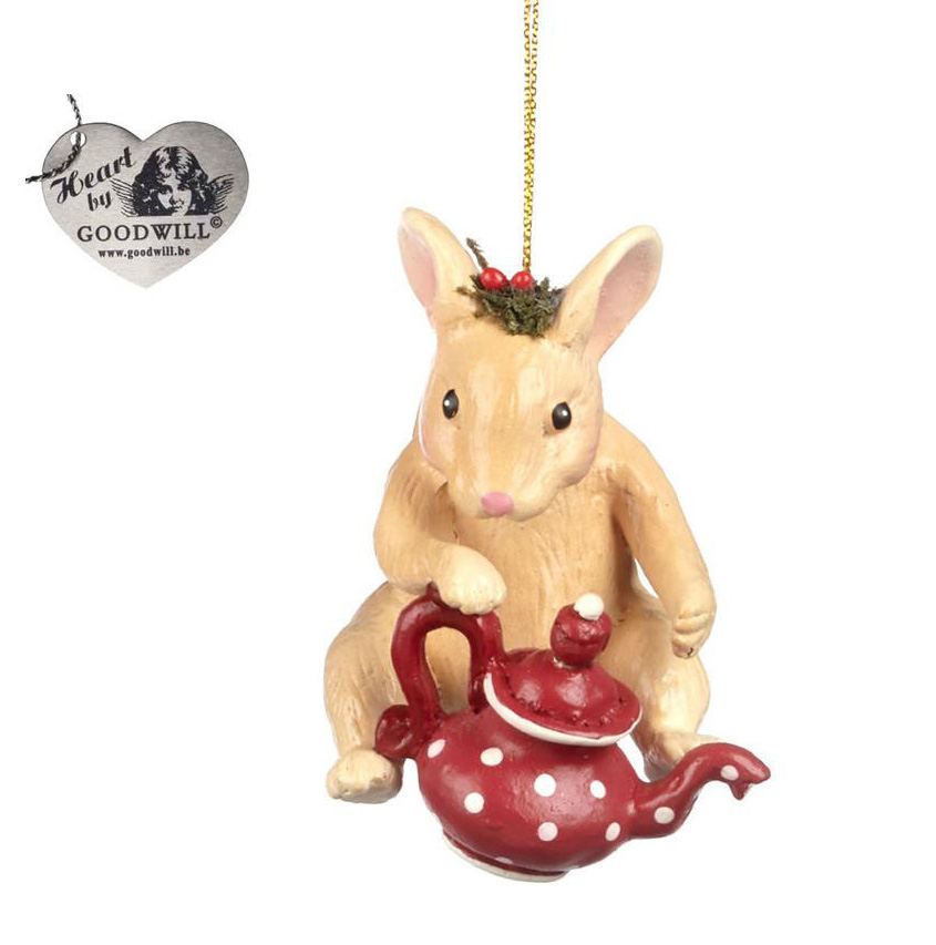 % Woodland TEA TIME Maus mit Teekanne, ca.7 cm  von  Catherine Collection / Goodwill 