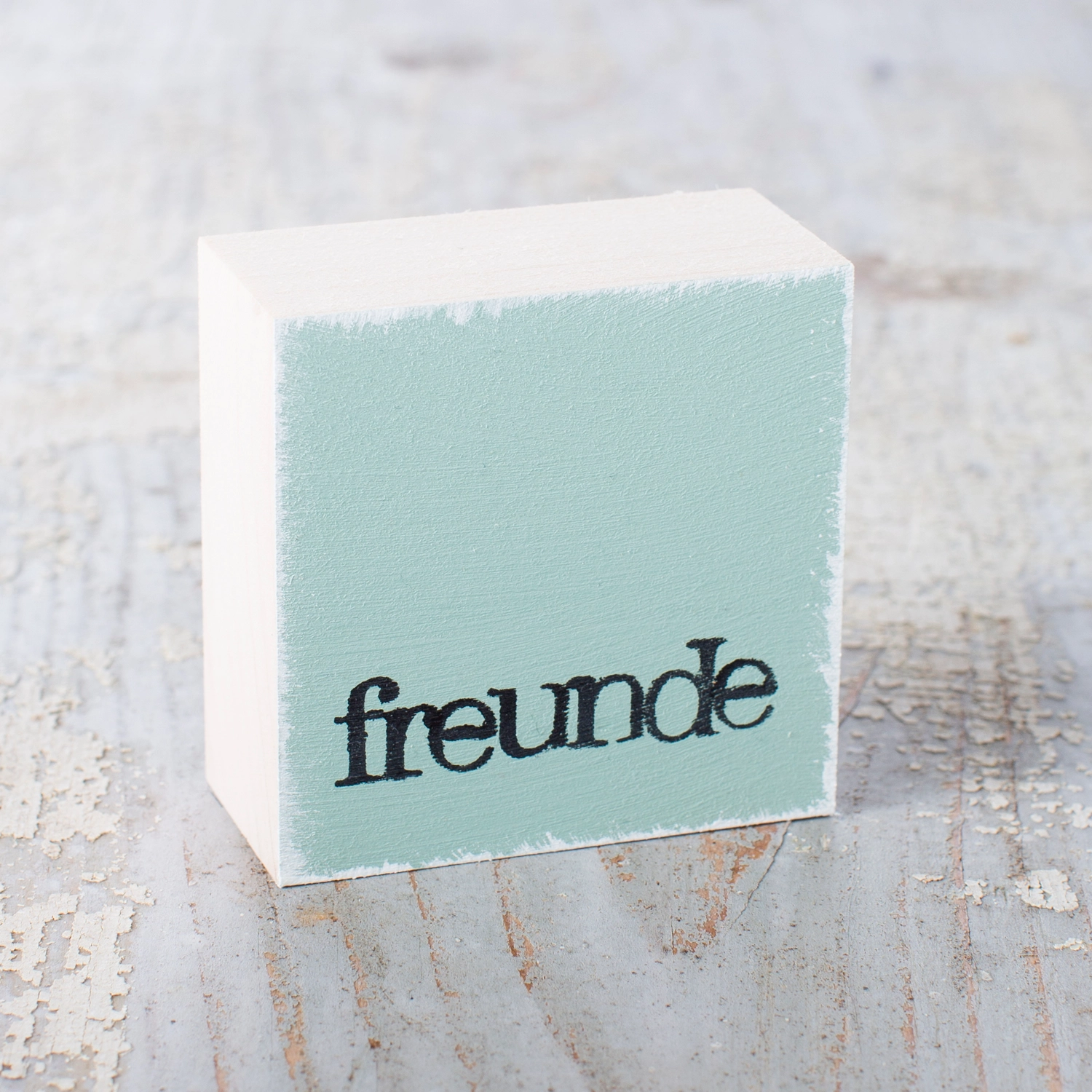 Textplatte "freunde" grau von iopla , 6 x 6 cm