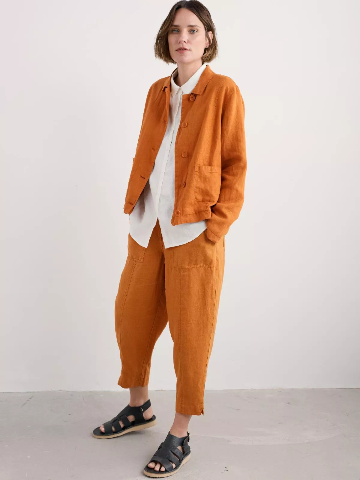 % SEASALT CORNWALL Leinenjacke  Arame Linen Jacket, Farbe Cumin/ Zimt
