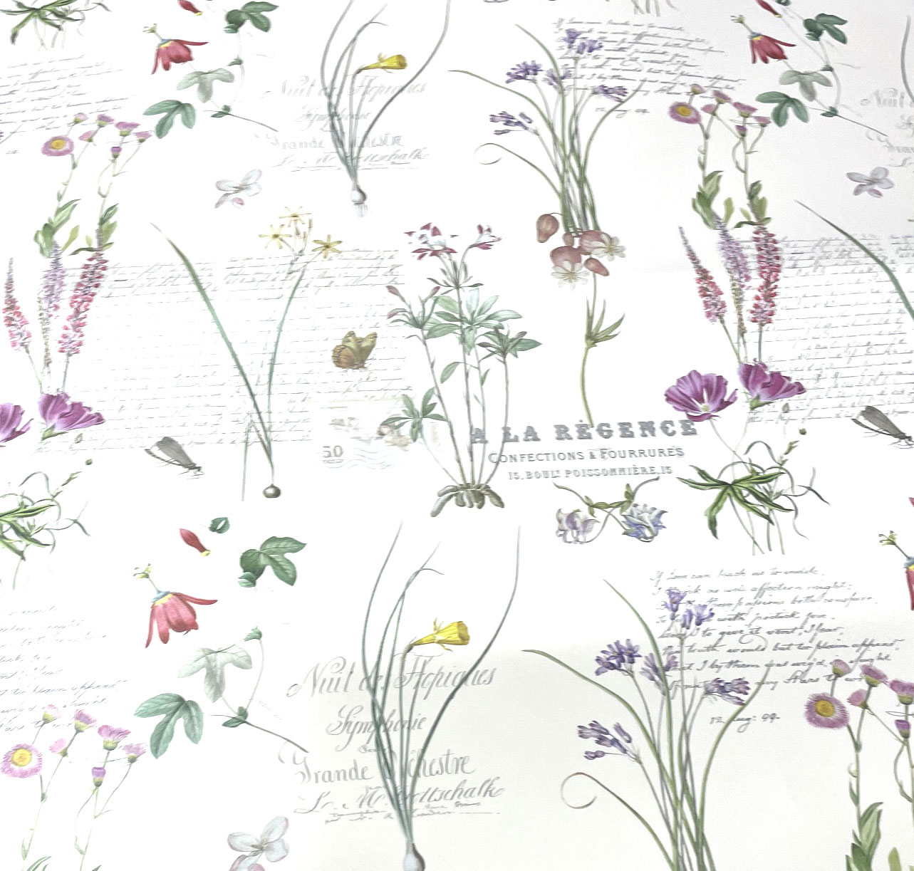 Geschenkpapier FLORAL Manuscript, ca. 50 x 70 cm aus Italien